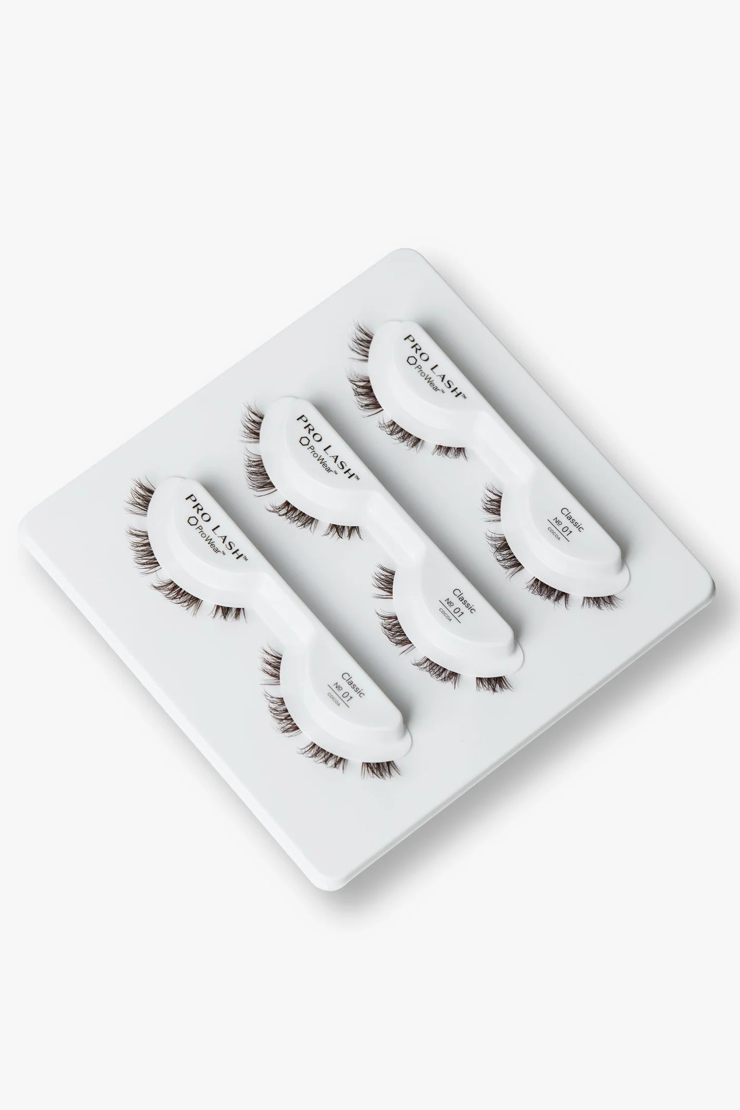 Best at home lash extension set featuring Pro Lash Classic No. 01 with three natural-looking pairs for easy DIY application.