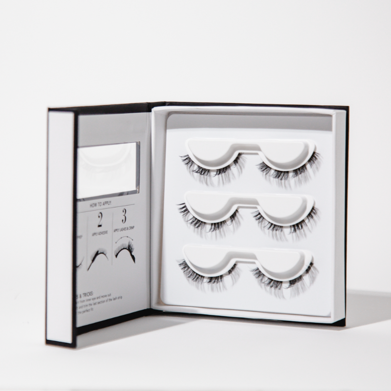 Image of an opened Pro Lash Volume Lashes displaying eyelash extensions.
