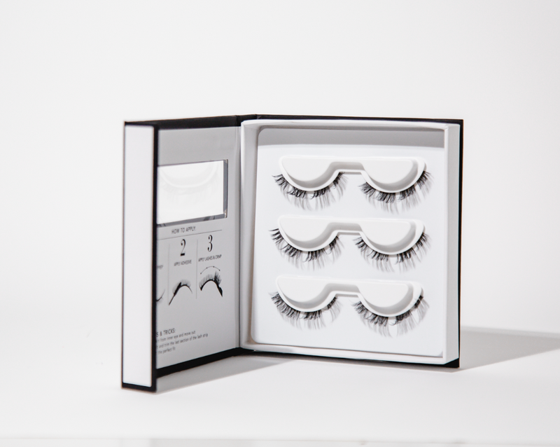 Image of an opened Pro Lash Volume Lashes displaying eyelash extensions. 